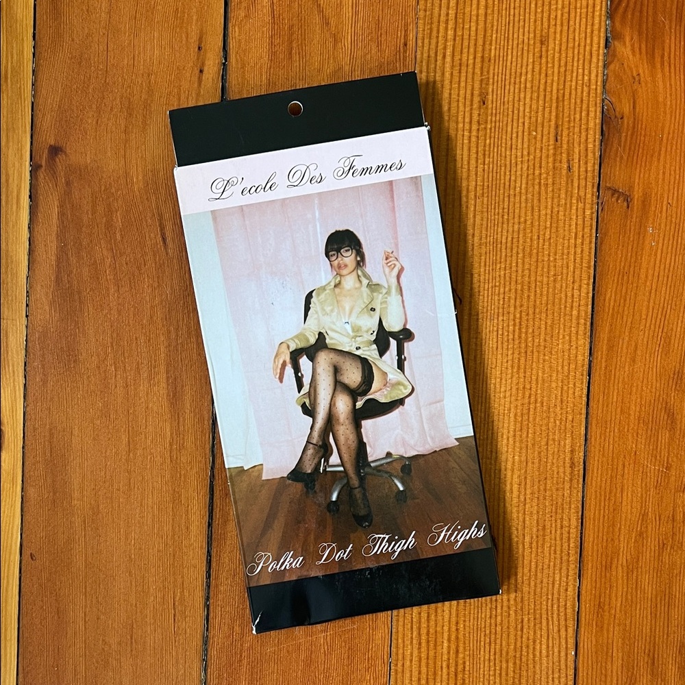 L'ecole Des Femmes Polka Dot Thigh Highs